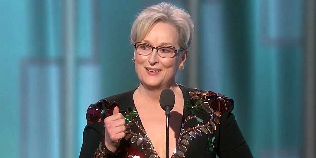 Meryl Streep discursa ao receber o prêmio Golden Globe 2017 (Foto: Divulgação)