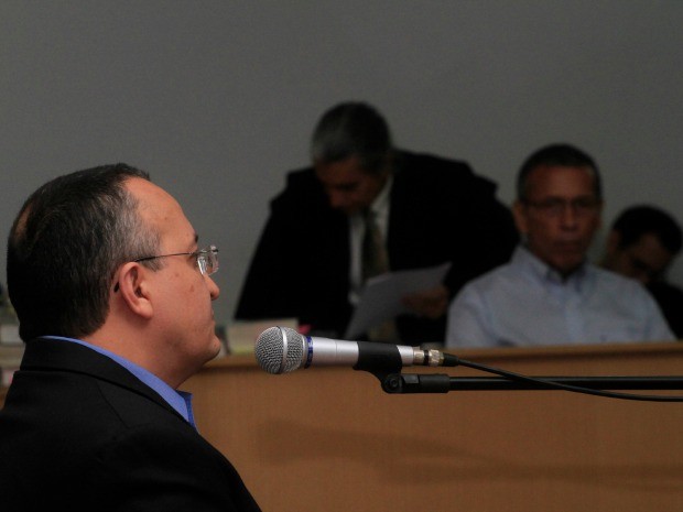 Pedro Taques (PDT) depôs como testemunha de acusação perante juíz e diante de Arcanjo. (Foto: Assessoria / TJMT)