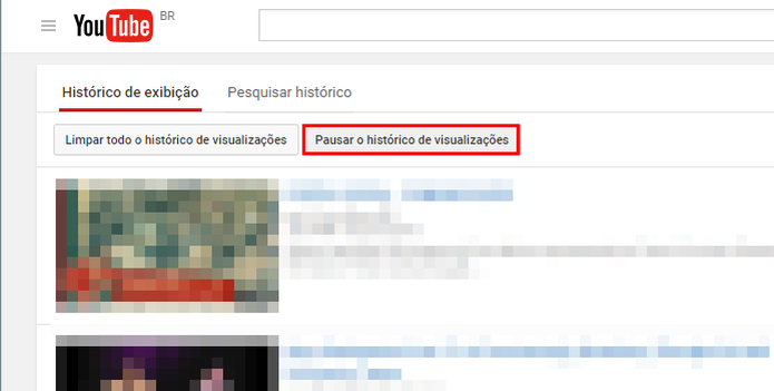 Pause e retome a gravação do histórico do YouTube quando quiser (Foto: Reprodução/Paulo Alves) Pause e retome a gravação do histórico do YouTube quando quiser (Foto: Reprodução/Paulo Alves)