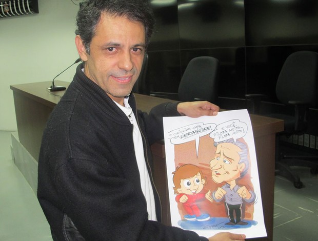Ridaut Dias, Cartunista Senninha (Foto: Diego Venturelli / Globoesporte.com)