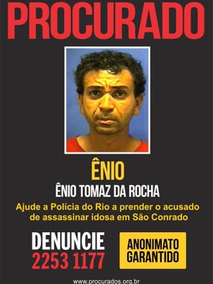 Disque-Denúncia lança cartaz para achar assassino de idosa morta e enterrada em casa, em São Conrado (Foto: Divulgação / Disque-Denúncia)