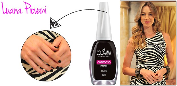 Vânia (Luana Piovani) usa o esmalte Black da Colorama (Foto: TV Globo e Divulgação)