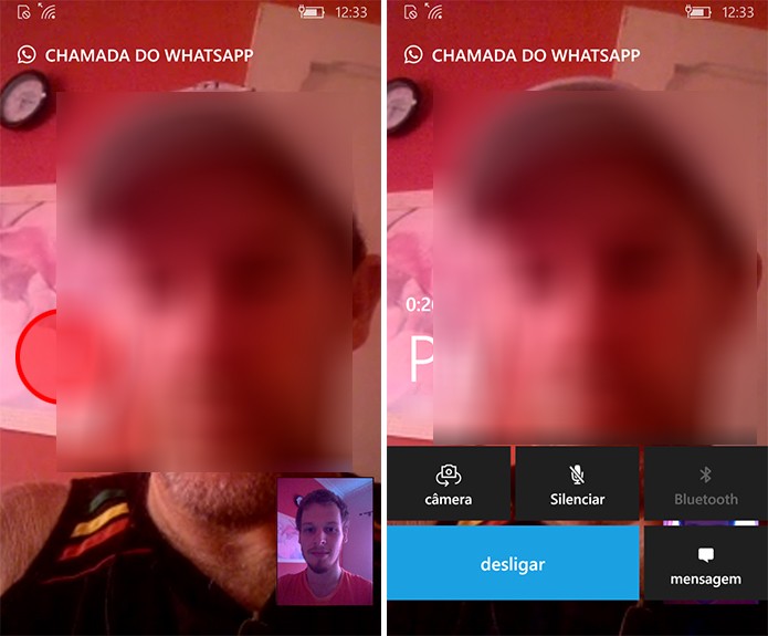Toque na tela para exibir controles do WhatsApp beta para Windows Phone (Foto: Reproduo/Elson de Souza)