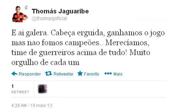 Thomás twitter Flamengo (Foto: Reprodução / Twitter)
