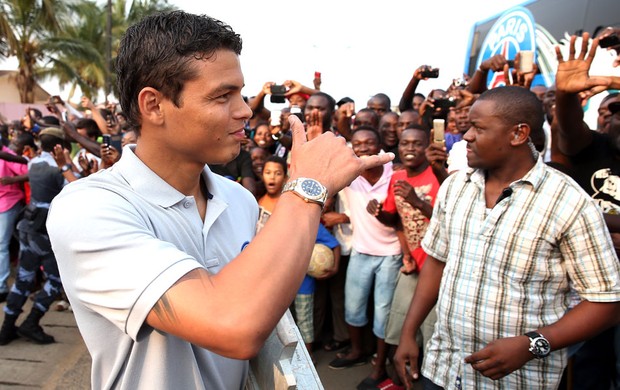 Thiago Silva Chegada Paris Saint Germain Gabão (Foto: Agência AFP)