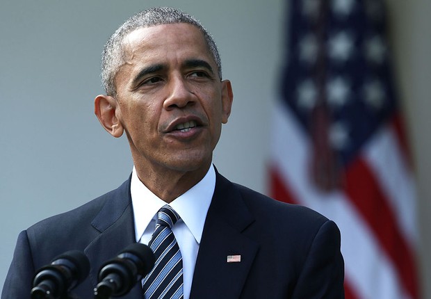 O presidente norte-americano Barack Obama discursa após a vitória de Donald Trump nas eleições americanas (Foto: Alex Wong/Getty Images)