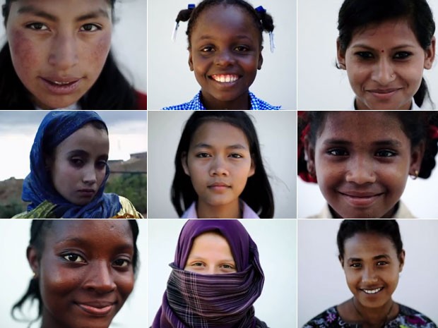 As nove protagonistas do filme: Senna, Wadley, Suma, Amina, Sokha, Ruksana, Mariama, Yasmin e Azmera (Foto: Divulgação/Girl rising)