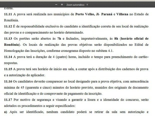 Estudante diz que certame ainda constava que portões fechariam 8h (Foto: Reprodução)
