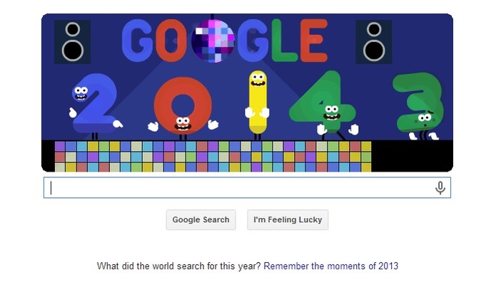 Doodle do Google de Ano Novo na Austrália já mostra ano de 2014 (Foto: Reprodução/Melissa Cruz)