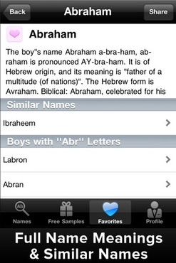 screenshot de 50,000 Baby Names