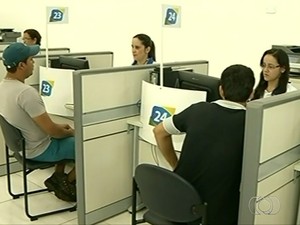Sine de Santa Helena de Goiás faz 80 encaminhamentos de candidatos por dia, em Goiás (Foto: Reprodução/TV Anhanguera)