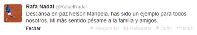 Rafael Nadal Tweet Mandela (Foto: Reprodução/Twitter)
