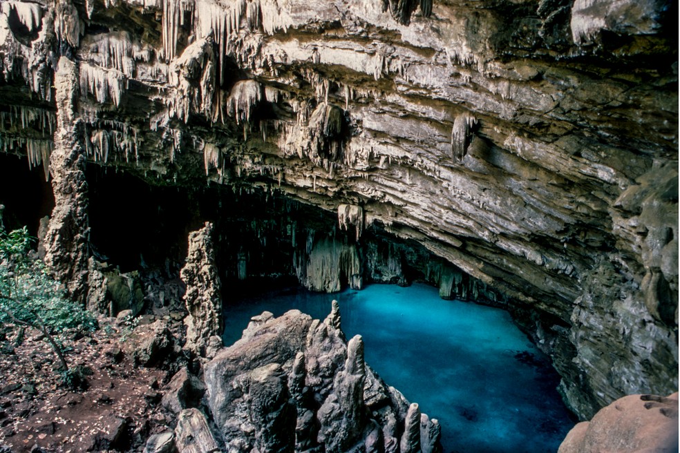 Gruta da Lagoa Azul, em Nobres,  visitada por turistas para mergulho em cavernas (Foto: Jos Medeiros/Gcom/MT)