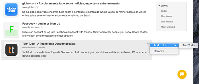 Incluindo um link dentro de uma lista (Foto: Reprodução/Felipe Vinha)