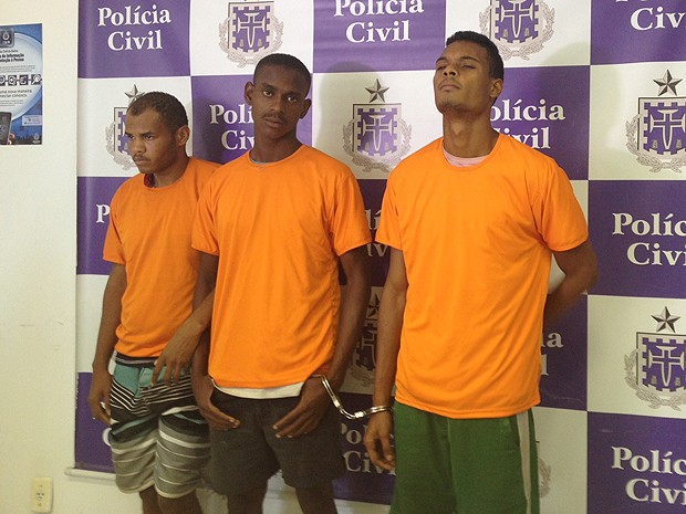  Edgleison, Diélio e Neilton são suspeitos de matar o cabo da PM, Elias em Salvador (Foto: Juliana Almirante/ G1)