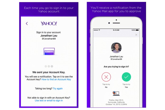 Os acessos seguintes ao Yahoo Mail são liberados por uma notificação (Foto: Divulgação/Yahoo)