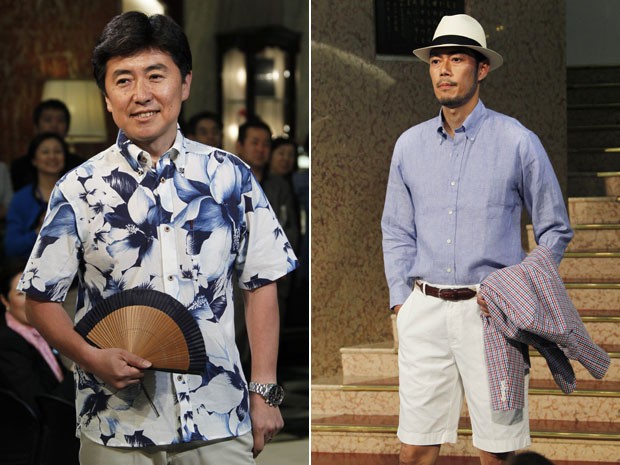 Modelos mostram roupas de verão sugeridas para os escritórios japoneses (Foto: AP Photo/Koji Sasahara)