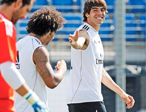 Kaká e Marcelo durante treino do Real Madrid (Foto: Reprodução / Instagram)