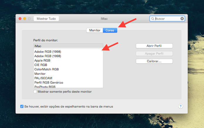 Definindo um novo perfil de cor para o monitor do Mac OS X (Foto: Reprodução/Marvin Costa)