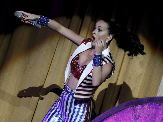 Katy Perry em show em Nova York, nos Estados Unidos (Foto: Mike Segar/ Reuters)
