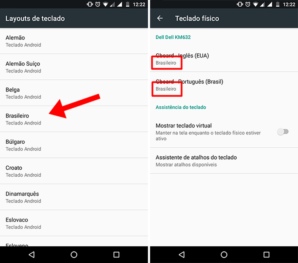 Deixe o teclado compatível com português brasileiro no celular (Foto: Reprodução/Paulo Alves)