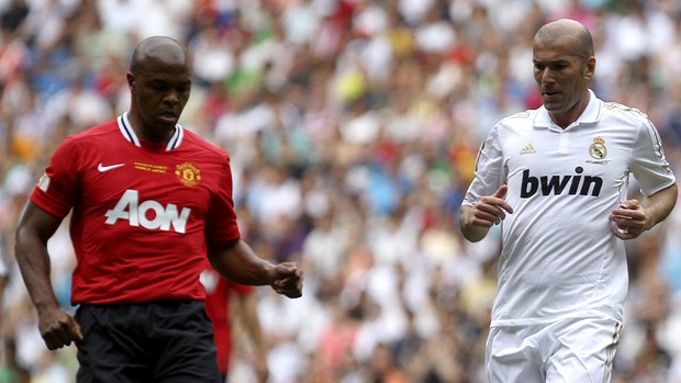Quinton Fortune Manchester United e Zinedine Zidane Real Madrid (Foto: EFE)