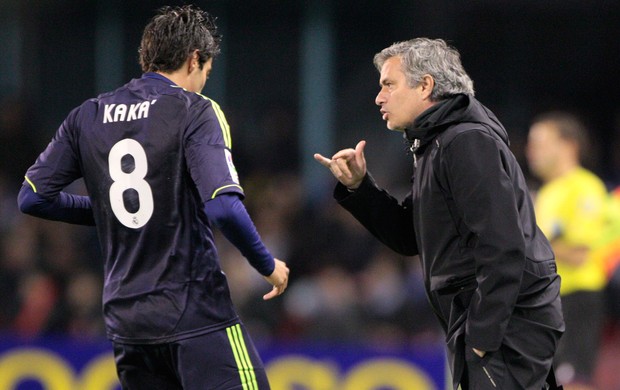 Kaka e Mourinho, Real Madrid x Celta (Foto: AP)