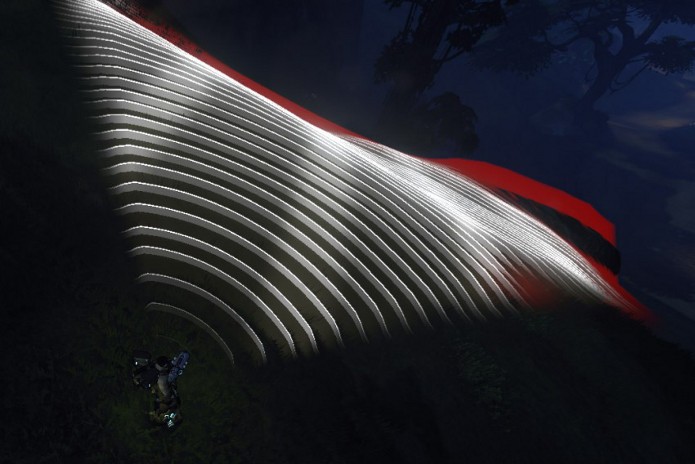 Siga as ondas brancas ou coloridas (Foto: Reprodução / gameplainside)