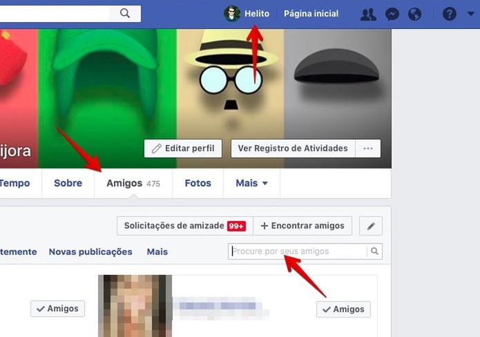 Localize o perfil do amigo que você quer excluir do Facebook (Foto: Reprodução/Helito Bijora) Localize o perfil do amigo que você quer excluir do Facebook (Foto: Reprodução/Helito Bijora)