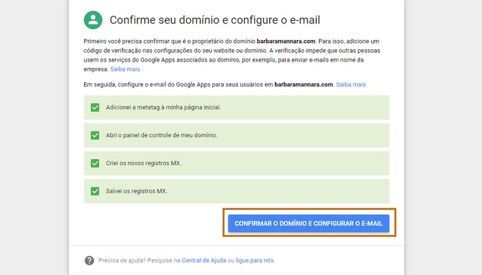 Termine todas as configurações do Gmail e confirme (Foto: Reprodução/Barbara Mannara)