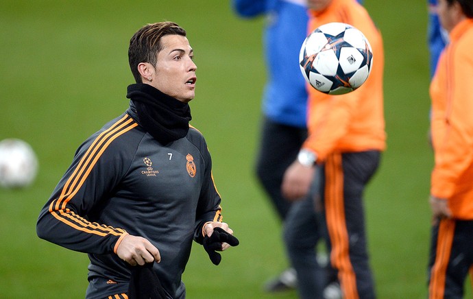Cristiano Ronaldo treino do Real Madrid (Foto: AFP)