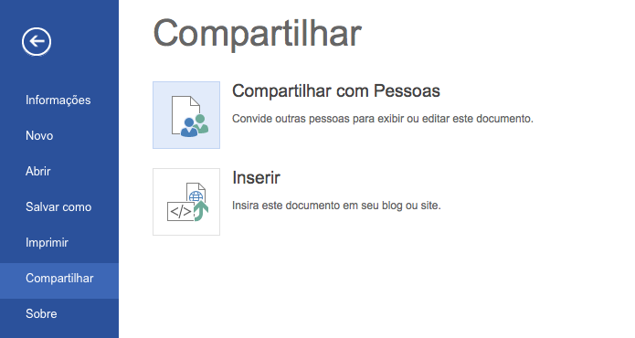 Compartilhando documento do Word (Foto: Reprodução/Helito Bijora)