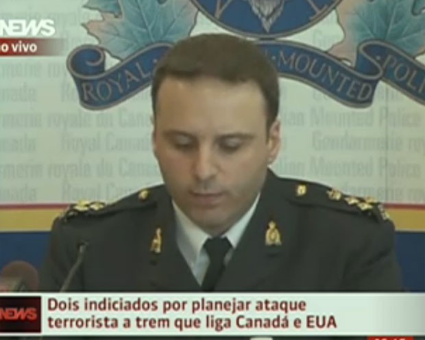 Polícia canadense disse ter prendido suspeitos de planejar ataque terrorista (Foto: Reprodução/Globo News)