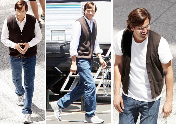 Ashton caracterizado como Steve Jobs (Foto: Reprodução)