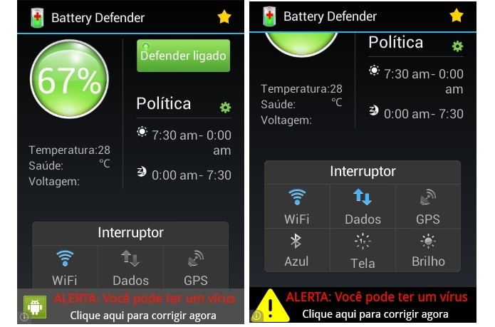 O Battery Defender gerencia o funcionamento da bateria do smartphone (Reprodução/Taysa Coelho)