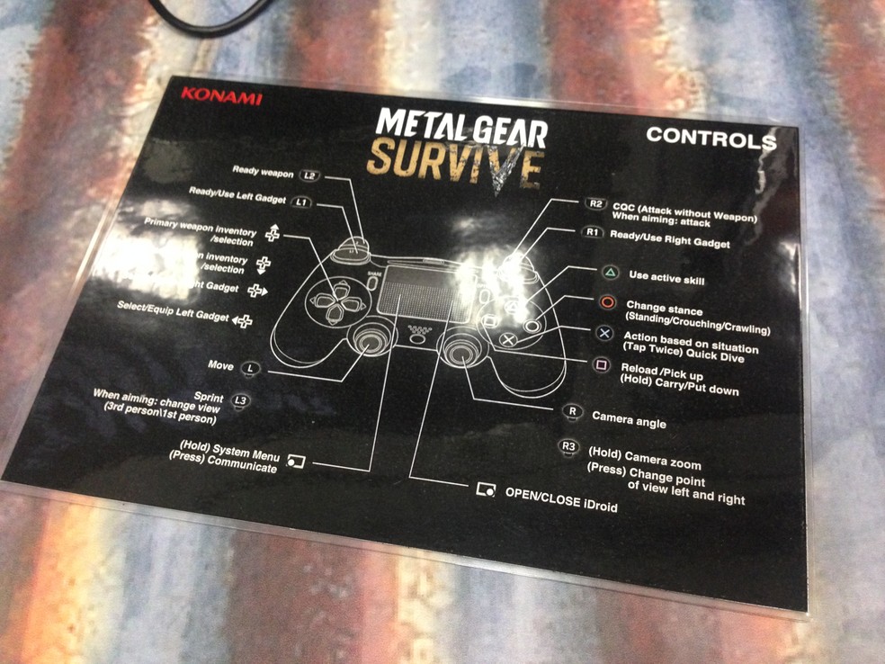 Alguns dos controles de Metal Gear Survive (Foto: Felipe Vinha)