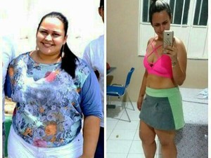 Jovem já perdeu mais de 40 quilos com exercícios e alimentação saudável (Foto: Ruthyele Aguiar/Arquivo Pessoal)