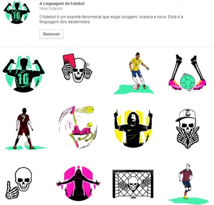 A Nike levou o futebol tão a sério que lançou uma coleção cheia de caveiras para quem gosta de ser desafiado no esporte (Foto: Reprodução/Loja de Figurinhas/Facebook).