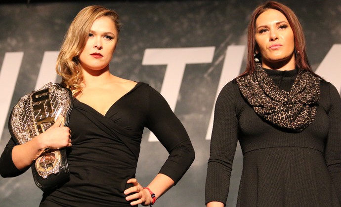 Ronda Rousey x Cat Zingano encarada UFC (Foto: Evelyn Rodrigues)