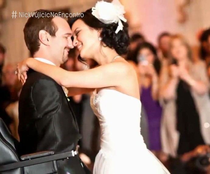 Nick no dia se seu casamento: 'Minha mulher me inspira' (Foto: TV Globo)