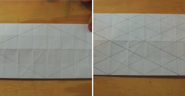 Risque um losângulo e em seguida todas as diagonais (Foto: Montagem sobre fotos/ Luiza Carneiro/G1)