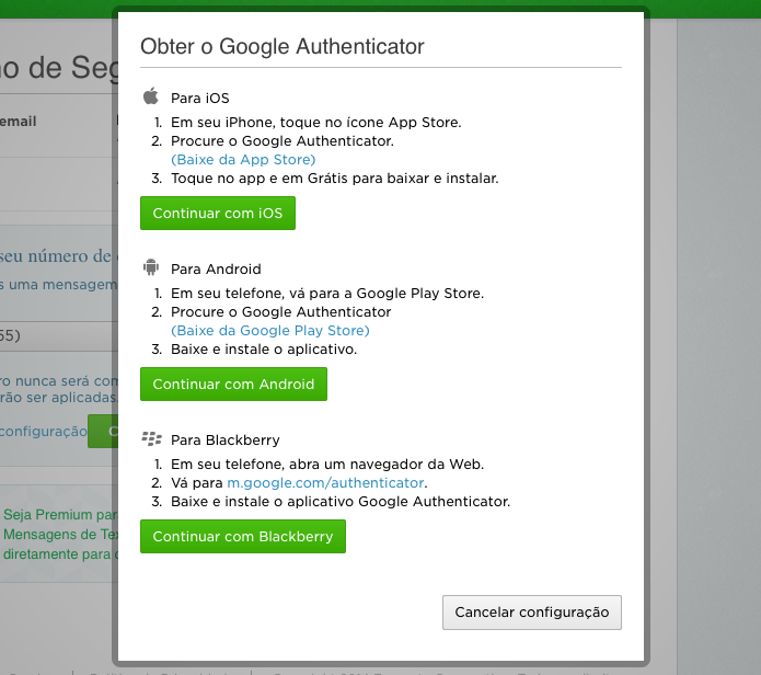 Instale o app de autenticação do Google em seu telefone (Foto: Reprodução/Helito Bijora)