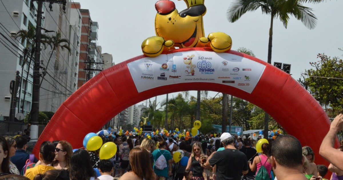 10ª Cãominhada reúne milhares de pessoas na orla de Santos, SP - Globo.com
