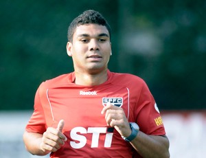 Casemiro treino São Paulo (Foto: Dorival Rosa / Vipcomm)