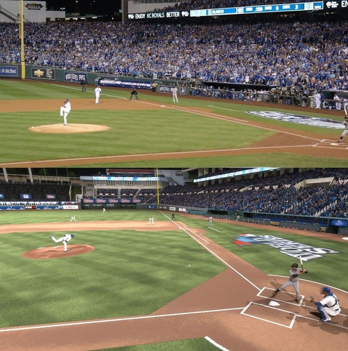 MLB 14 The Show: Imagem compara uma partida real e outra do game. Qual é qual? (Foto: Divulgação) (Foto: MLB 14 The Show: Imagem compara uma partida real e outra do game. Qual é qual? (Foto: Divulgação)) MLB 14 The Show: Imagem compara uma partida real e outra do game. Qual é qual? (Foto: Divulgação) (Foto: MLB 14 The Show: Imagem compara uma partida real e outra do game. Qual é qual? (Foto: Divulgação))
