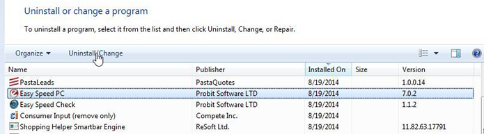 Aplicativo pode ser encontrado na lista de programas instalados (foto: Reprodução/MalwareTips)