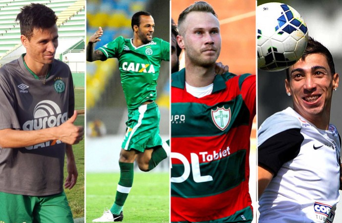 Rodrigo Biro, Bruno Silva, Alemão e Rildo jogadores Ponte Preta (Foto: Editoria de Arte / GloboEsporte.com)
