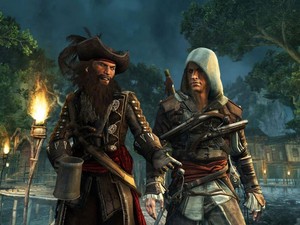 Barba Negra e Edward Kenway, personagem principal de 'Assassin's Creed IV' (Foto: Divulgação)