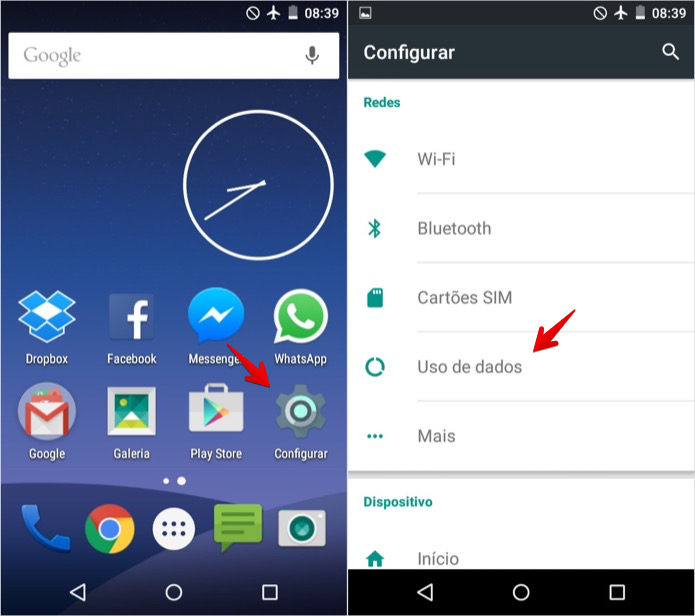 Acesse as configurações do Android (Foto: Reprodução/Helito Bijora)