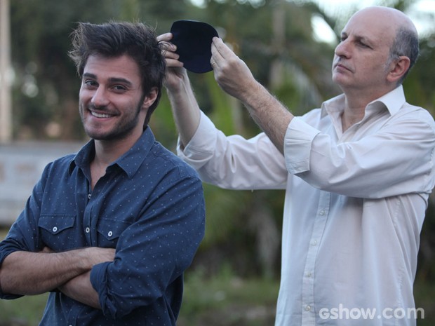 Hugo e Sergio recriam amizade entre personagens (Foto: Pedro Curi / TV Globo)